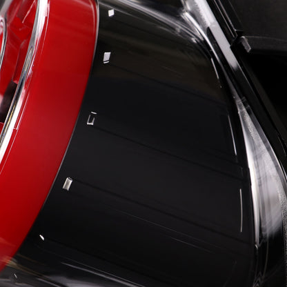 2015-2022 Ford Mustang Coupe/Convertible Red LED Bar Tail Lights (Glossy Black Housing/Clear Lens)