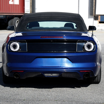 2015-2022 Ford Mustang Coupe/Convertible White LED Bar Tail Lights (Glossy Black Housing/Clear Lens)