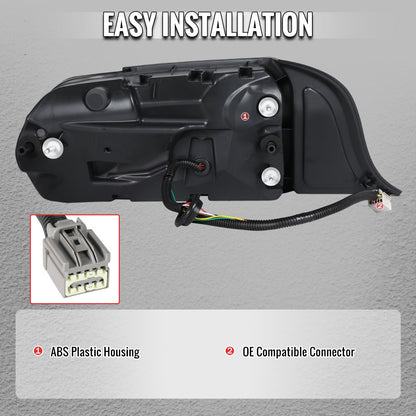 2015-2023 Ford Mustang Sequential LED Turn Signal Tail Lights (Black Housing / Clear Lens)