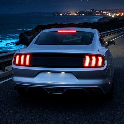 2015-2023 Ford Mustang Sequential LED Turn Signal Tail Lights (Black Housing / Clear Lens)
