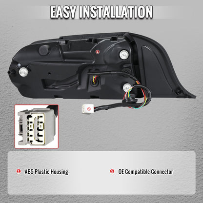 2015-2023 Ford Mustang Sequential LED Turn Signal Euro Tail Lights (Black Housing / Clear Lens)