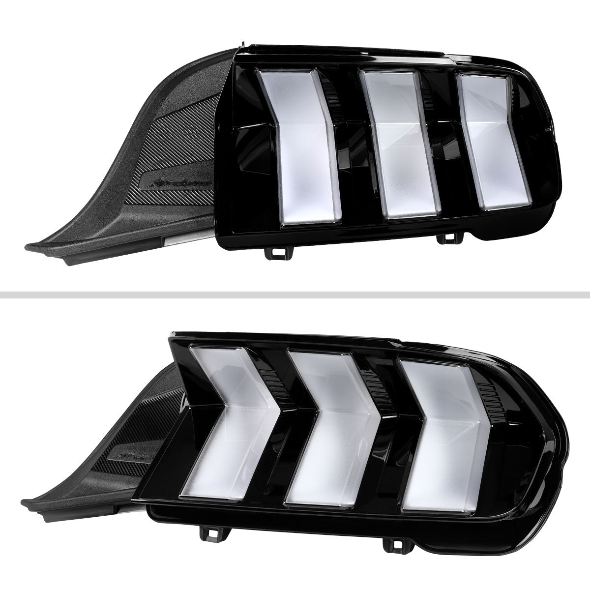 2024-2026 Ford Mustang Full LED Switchback Sequential Tail Lights with Startup Animation (Black Housing / Clear Lens)