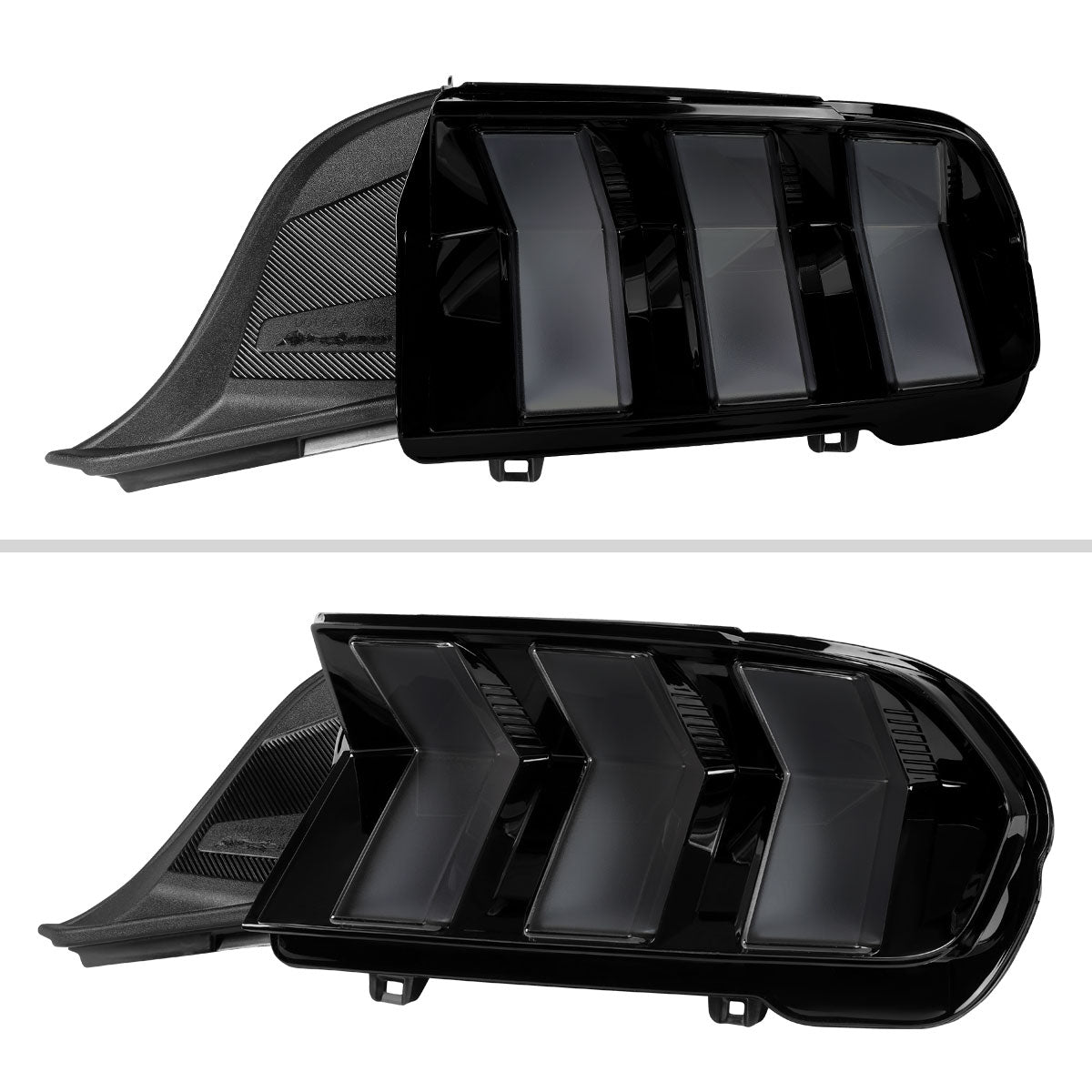 2024-2026 Ford Mustang Full LED Switchback Sequential Tail Lights with Startup Animation (Black Housing / Smoked Lens)