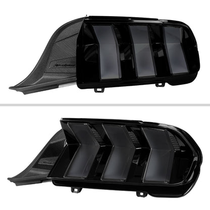 2024-2026 Ford Mustang Full LED Switchback Sequential Tail Lights with Startup Animation (Black Housing / Smoked Lens)