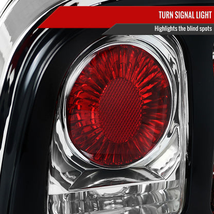 1994-1998 Ford Mustang Tail Lights (Chrome Housing/Clear Lens)