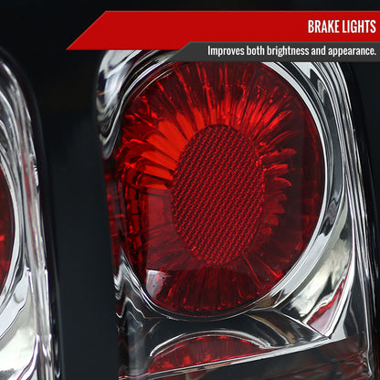 1994-1998 Ford Mustang Tail Lights (Chrome Housing/Clear Lens)