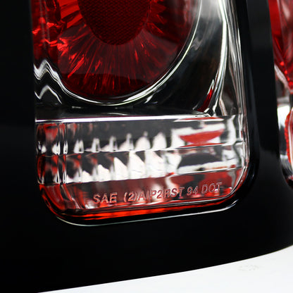 1994-1998 Ford Mustang Tail Lights (Chrome Housing/Clear Lens)