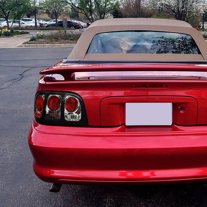 1994-1998 Ford Mustang Tail Lights (Chrome Housing/Clear Lens)