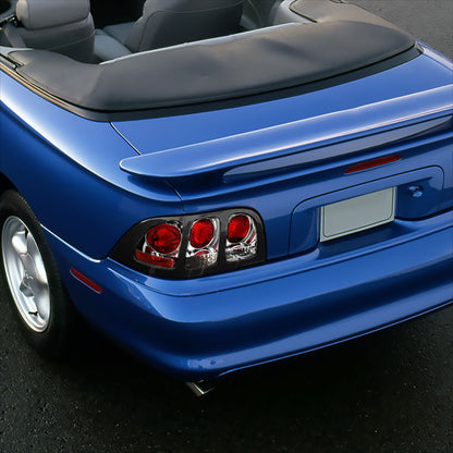 1994-1998 Ford Mustang Tail Lights (Chrome Housing/Clear Lens)