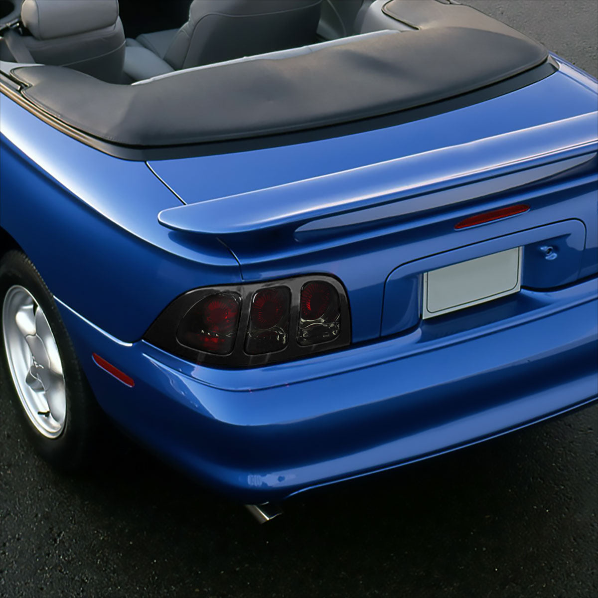 1994-1998 Ford Mustang Tail Lights (Chrome Housing/Smoked Lens)
