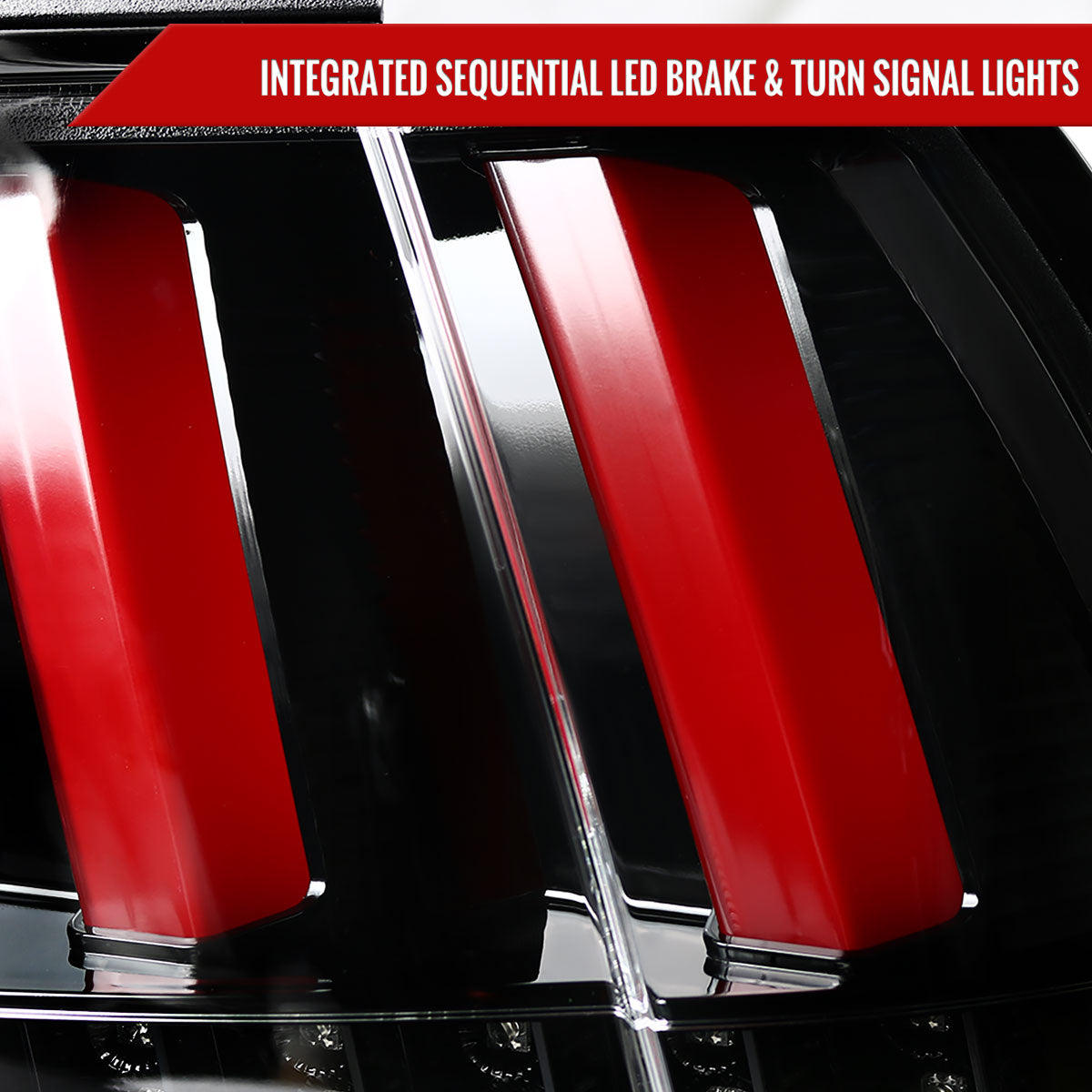 1999-2004 Ford Mustang Sequential LED Tail Lights (Jet Black Housing/Clear Lens)