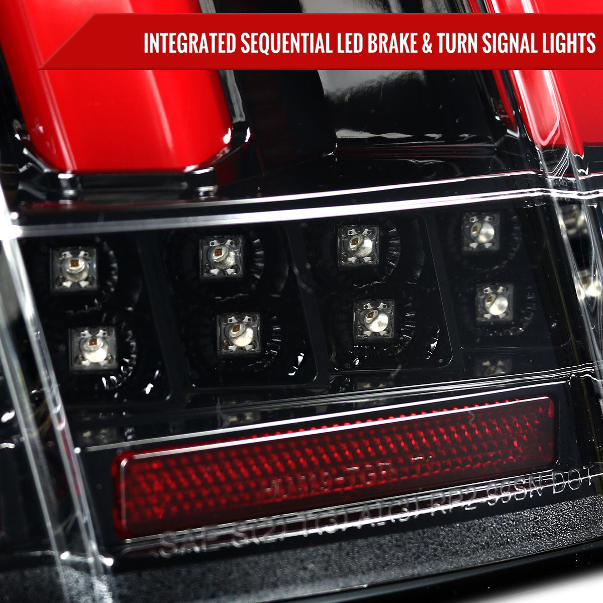 1999-2004 Ford Mustang Sequential LED Tail Lights (Jet Black Housing/Clear Lens)