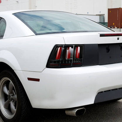 1999-2004 Ford Mustang Sequential LED Tail Lights (Jet Black Housing/Clear Lens)