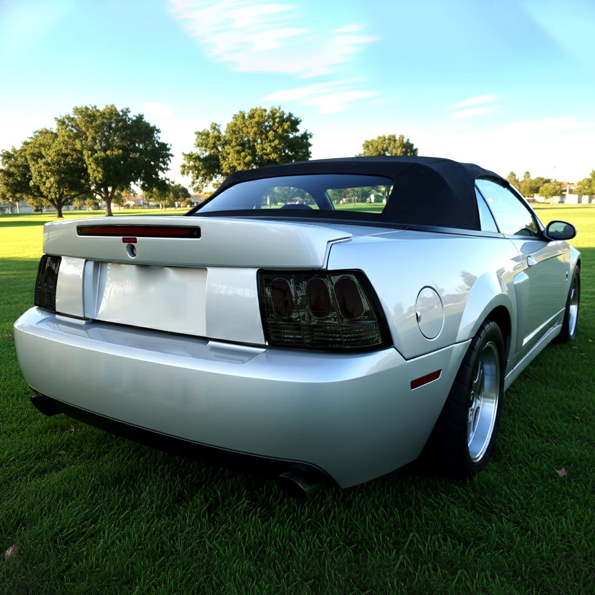 1999-2004 Ford Mustang Tail Lights (Chrome Housing/Smoked Lens)