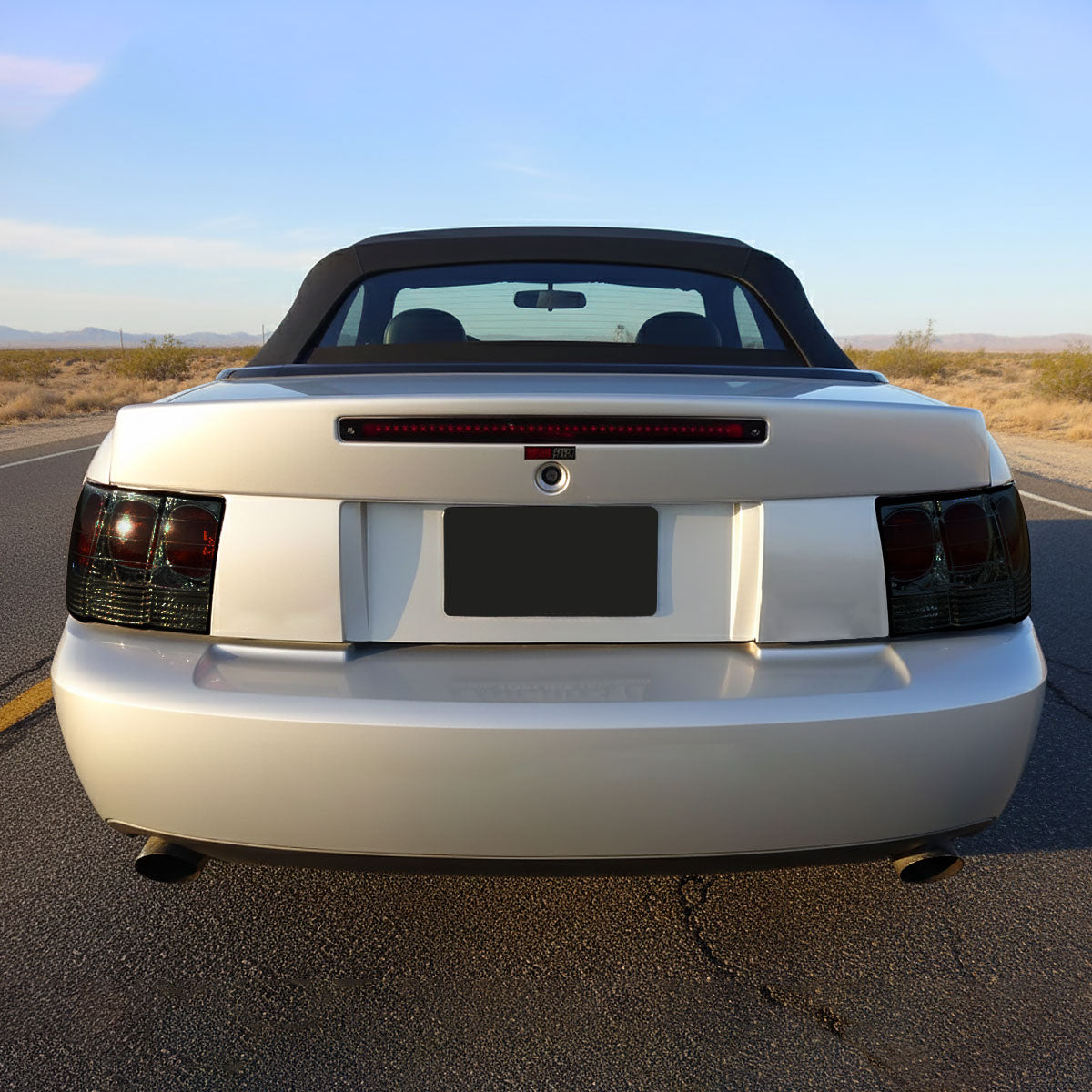 1999-2004 Ford Mustang Tail Lights (Chrome Housing/Smoked Lens)