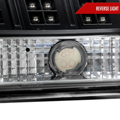 1999-2004 Ford Mustang Sequential LED Tail Lights - RS (Matte Black Housing/Clear Lens)