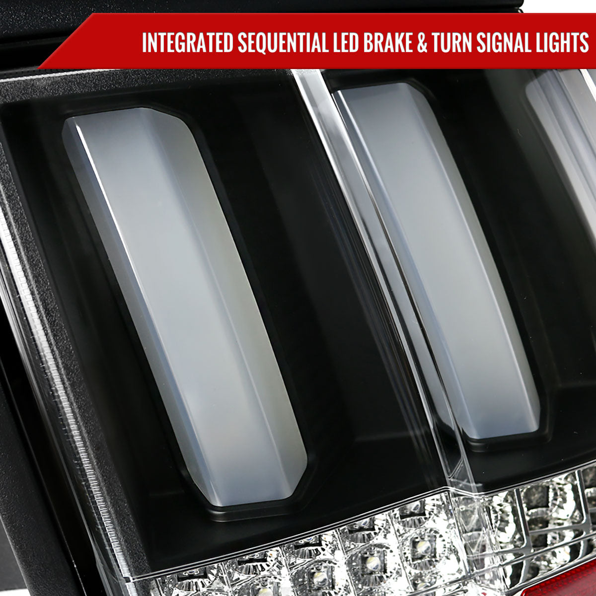 1999-2004 Ford Mustang Sequential LED Tail Lights (Matte Black Housing/Clear Lens)