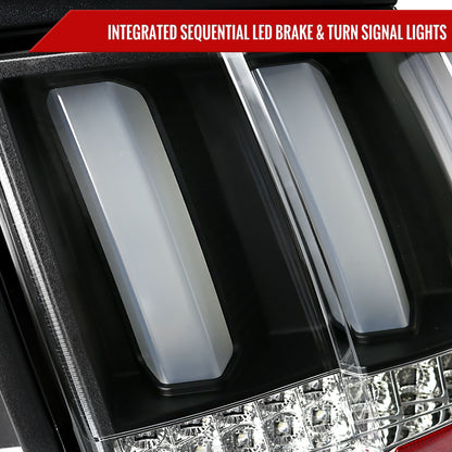 1999-2004 Ford Mustang Sequential LED Tail Lights (Matte Black Housing/Clear Lens)