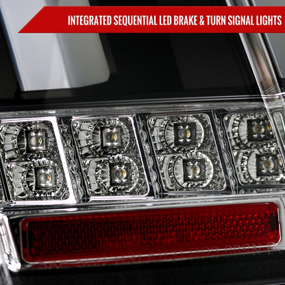 1999-2004 Ford Mustang Sequential LED Tail Lights (Matte Black Housing/Clear Lens)