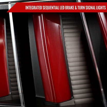 1999-2004 Ford Mustang Sequential LED Tail Lights (Black Housing/Clear Lens)