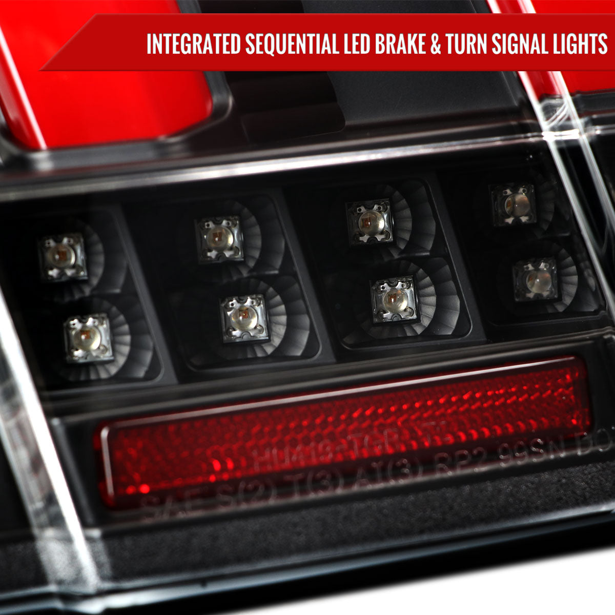 1999-2004 Ford Mustang Sequential LED Tail Lights (Black Housing/Clear Lens)