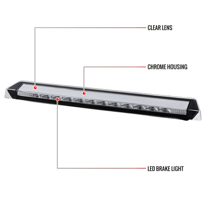 1999-2004 Ford Mustang LED 3rd Brake Light (Chrome Housing/Clear Lens)