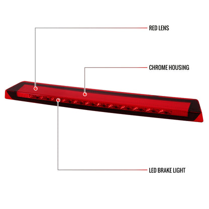 1999-2004 Ford Mustang LED 3rd Brake Light (Chrome Housing/Red Lens)