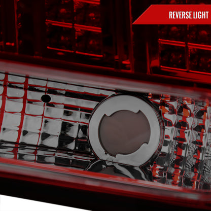 1999-2004 Ford Mustang Sequential LED Tail Lights - RS (Chrome Housing/Red Smoked Lens)
