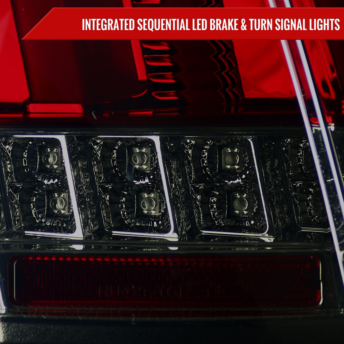 1999-2004 Ford Mustang Sequential LED Tail Lights (Chrome Housing/Red Smoked Lens)