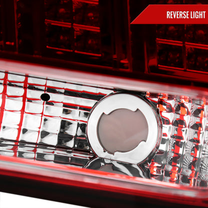 1999-2004 Ford Mustang Sequential LED Tail Lights - RS (Chrome Housing/Red Lens)