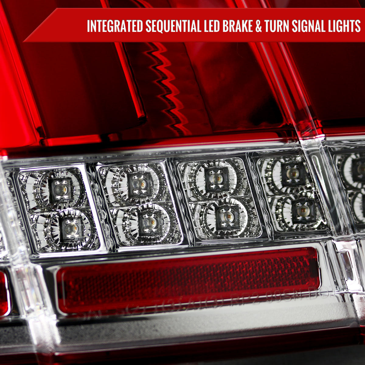 1999-2004 Ford Mustang Sequential LED Tail Lights (Chrome Housing/Red Lens)