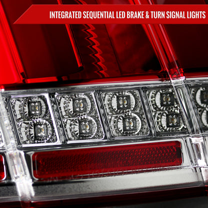 1999-2004 Ford Mustang Sequential LED Tail Lights (Chrome Housing/Red Lens)