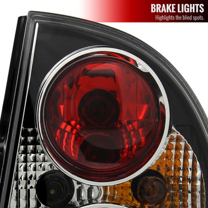 2001-2005 Volkswagen Passat Sedan Tail Lights (Matte Black Housing/Clear Lens)