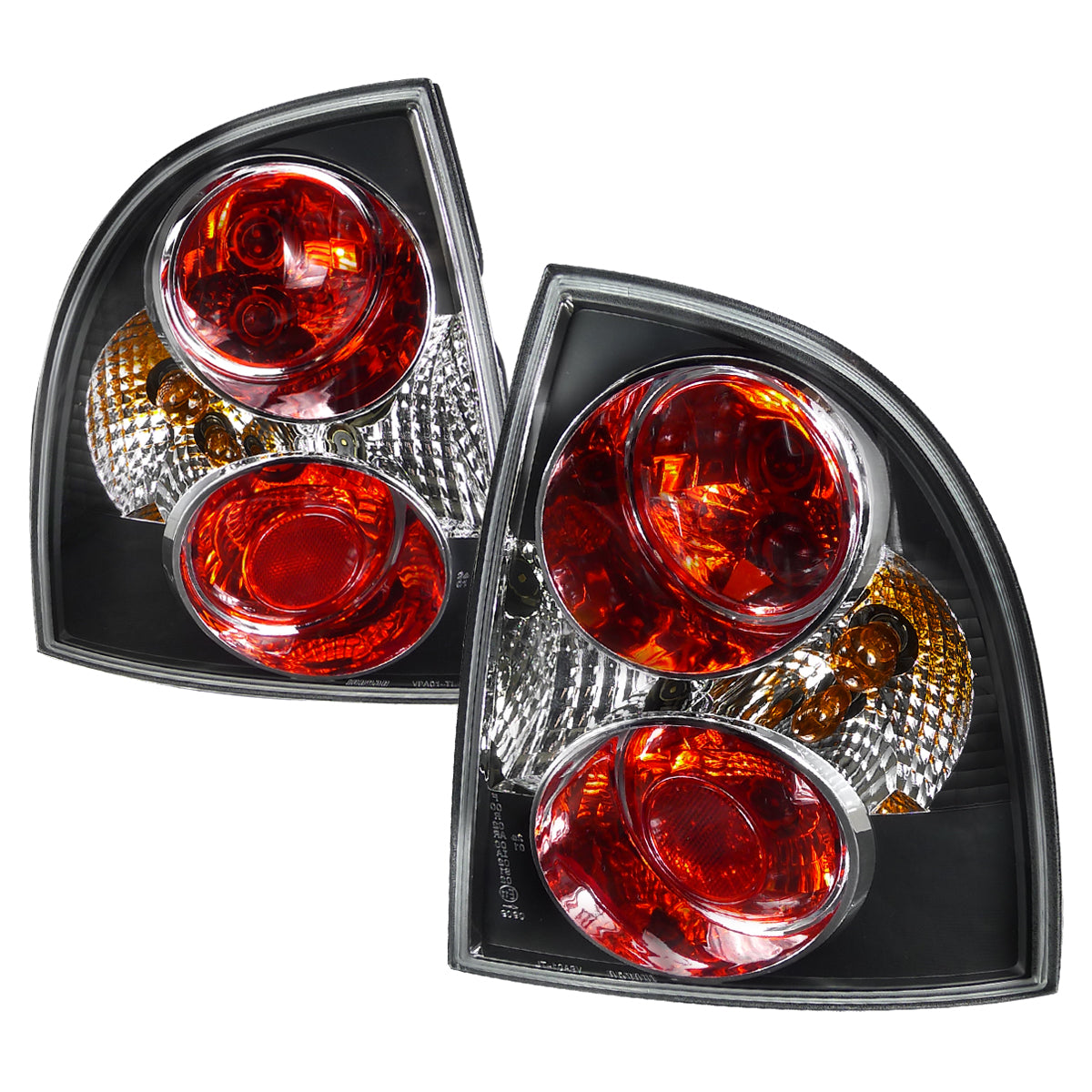 2001-2005 Volkswagen Passat Sedan Tail Lights (Matte Black Housing/Clear Lens)