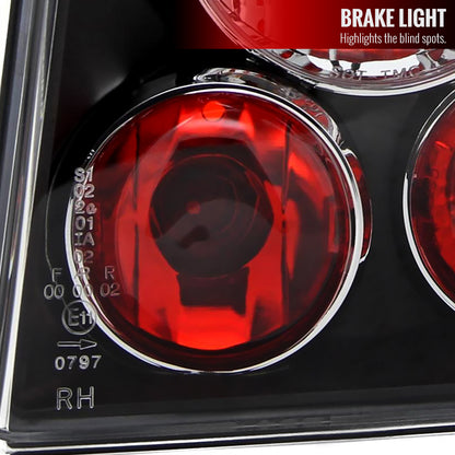 1998-2001 Volkswagen Passat Sedan Tail Lights (Matte Black Housing/Clear Lens)