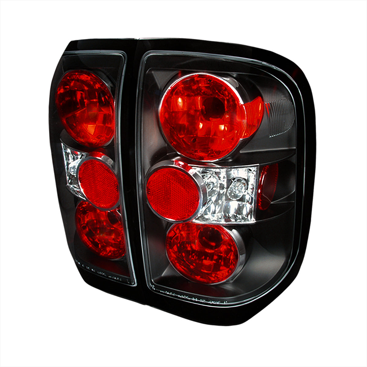 1996-2004 Nissan Pathfinder/ Infiniti QX4 Tail Lights (Matte Black Housing/Clear Lens)