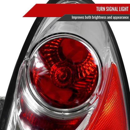 2001-2005 Chrysler PT Cruiser Tail Lights (Chrome Housing/Clear Lens)