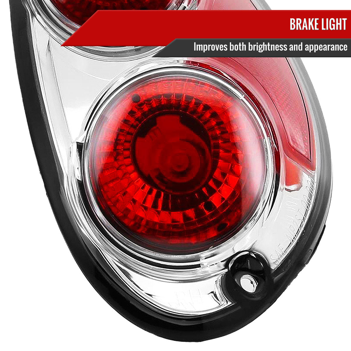 2001-2005 Chrysler PT Cruiser Tail Lights (Chrome Housing/Clear Lens)