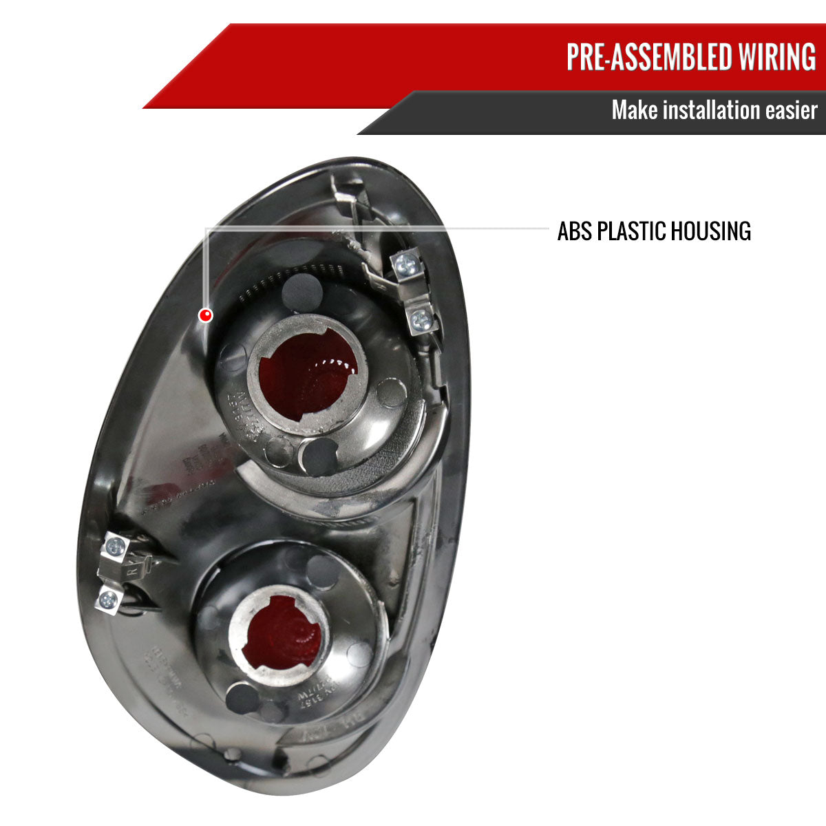 2001-2005 Chrysler PT Cruiser Tail Lights (Chrome Housing/Clear Lens)