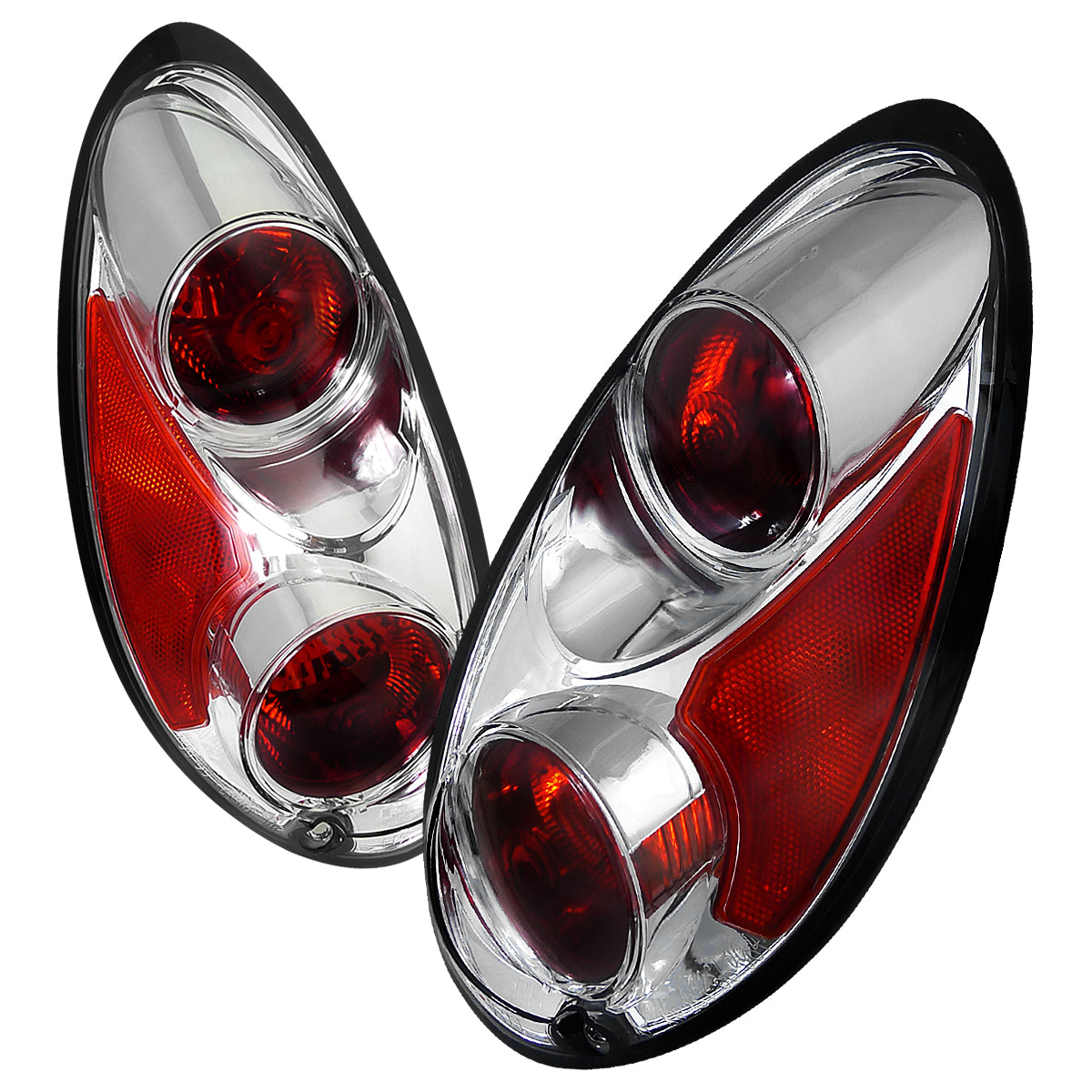 2001-2005 Chrysler PT Cruiser Tail Lights (Chrome Housing/Clear Lens)
