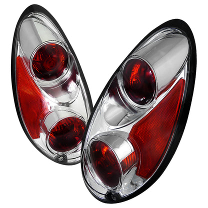 2001-2005 Chrysler PT Cruiser Tail Lights (Chrome Housing/Clear Lens)