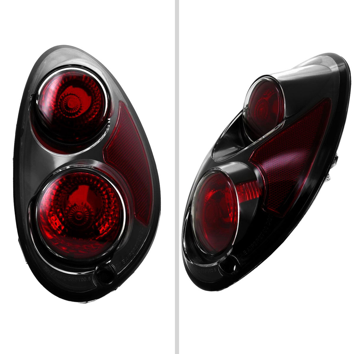 2001-2005 Chrysler PT Cruiser Tail Lights (Matte Black Housing/Clear Lens)