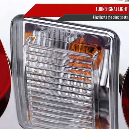 1989-1994 Nissan Skyline GT R32 JDM Red LED Tail Lights (Chrome Housing/Red Lens)