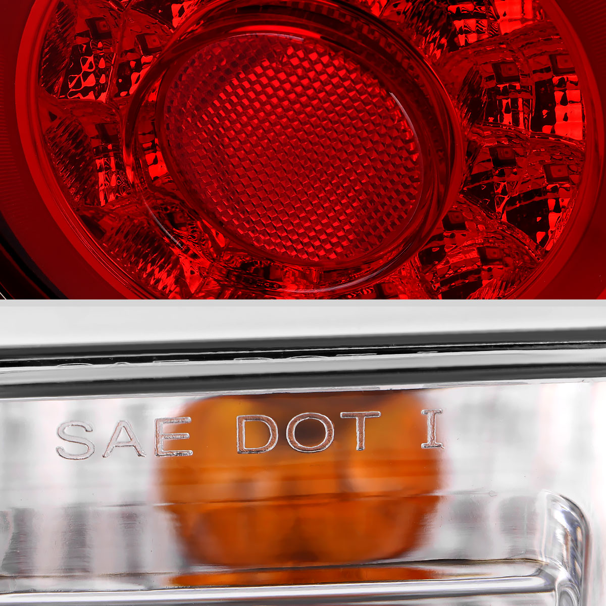 1989-1994 Nissan Skyline GT R32 JDM Red LED Tail Lights (Chrome Housing/Red Lens)