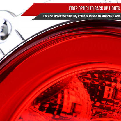 1995-1998 Nissan Skyline GT R33 JDM Red LED Tail Lights (Chrome Housing/Red Lens)