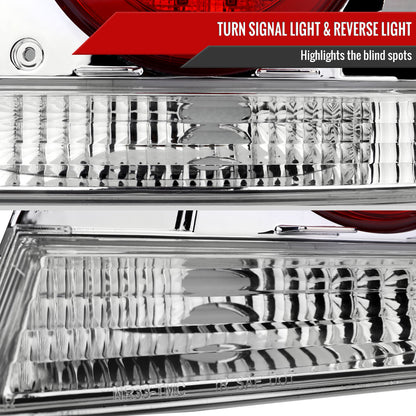 1995-1998 Nissan Skyline GT R33 JDM Red LED Tail Lights (Chrome Housing/Red Lens)
