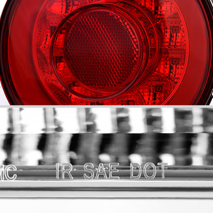 1995-1998 Nissan Skyline GT R33 JDM Red LED Tail Lights (Chrome Housing/Red Lens)