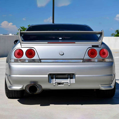 1995-1998 Nissan Skyline GT R33 JDM Red LED Tail Lights (Chrome Housing/Red Lens)