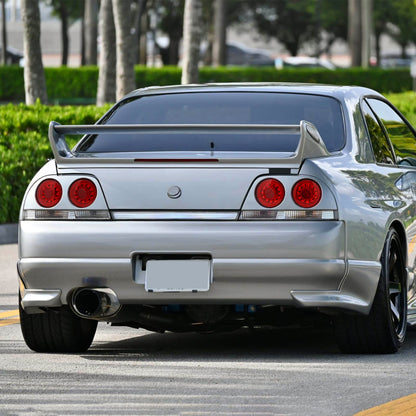 1995-1998 Nissan Skyline GT R33 JDM Red LED Tail Lights (Chrome Housing/Red Lens)