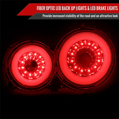 1999-2002 Nissan Skyline GT R34 JDM Red LED Tail Lights (Chrome Housing/Red Lens)